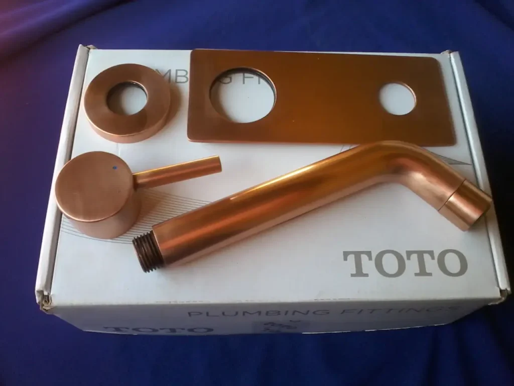 copper plating in door handle
