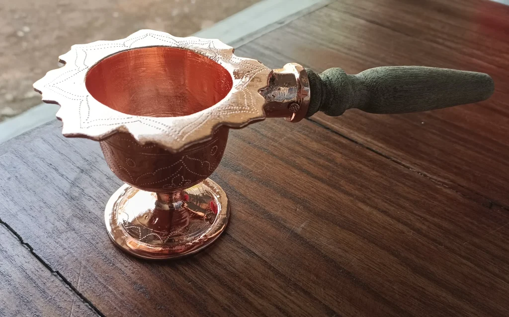 copper plating in handcrafted balinese ceremony
