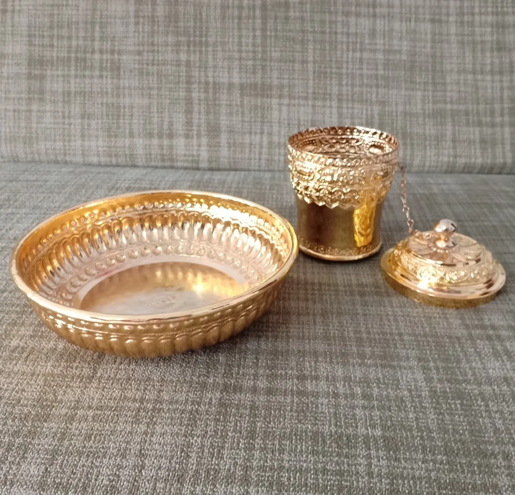 gold plated bowls for offering