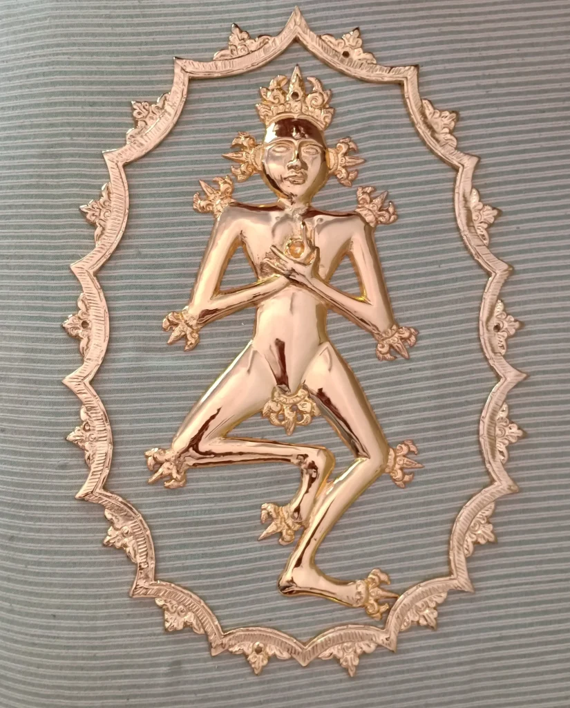 gold plated hindu gods statue
