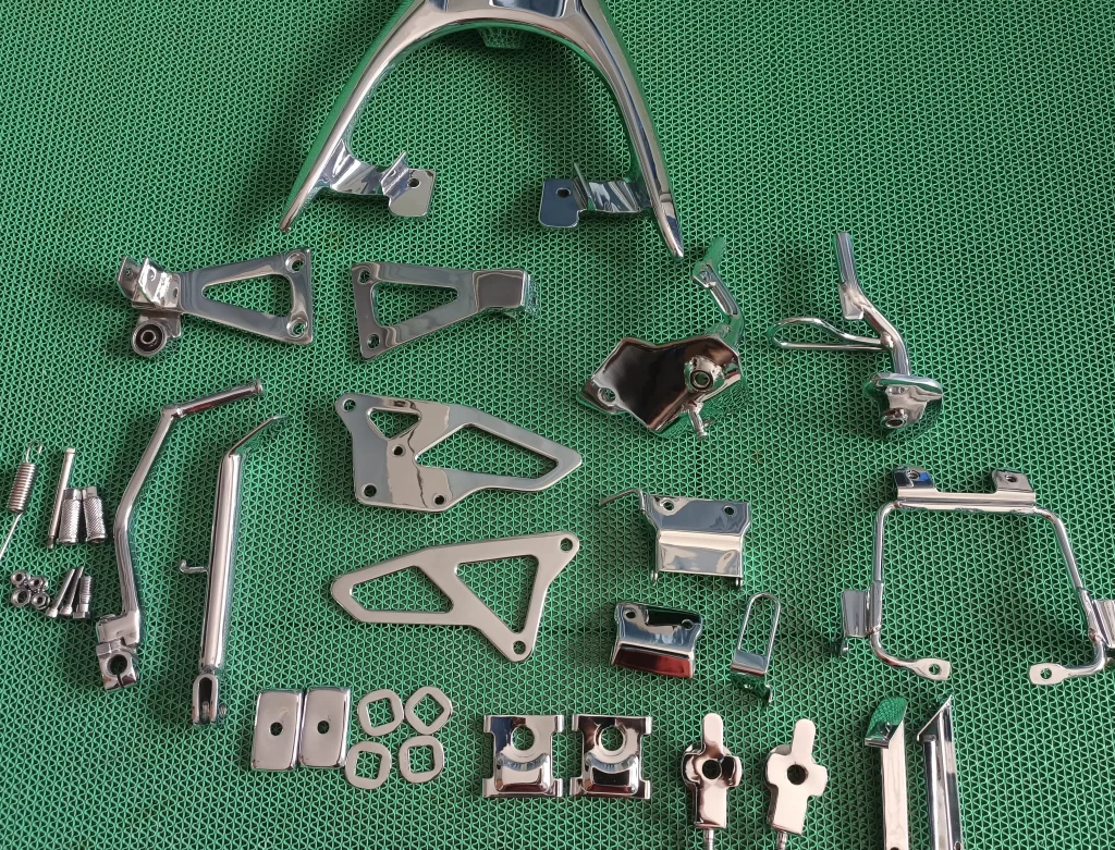 small chrome plating parts in motorbike

