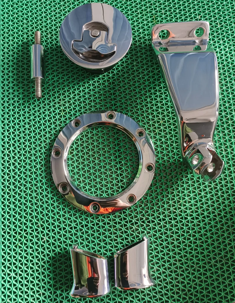 small size of chrome plating in motorbike
