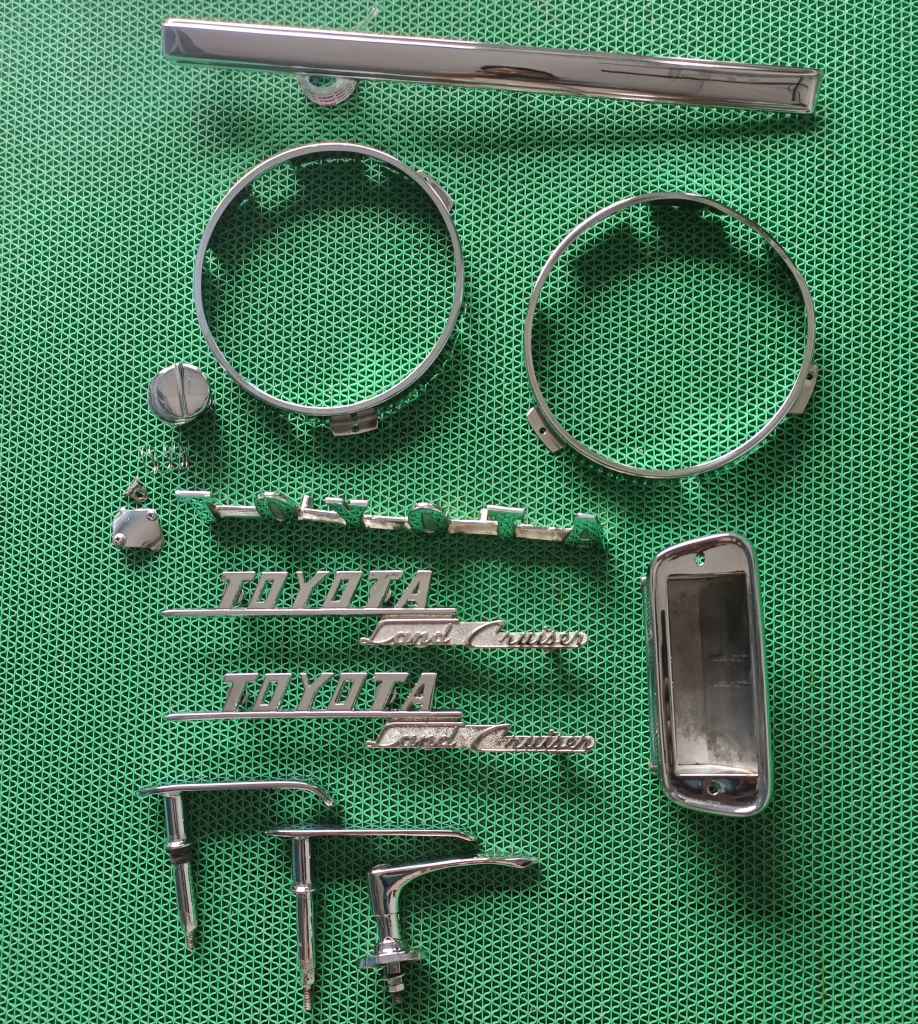 various size of chrome plating parts in motorcycle
