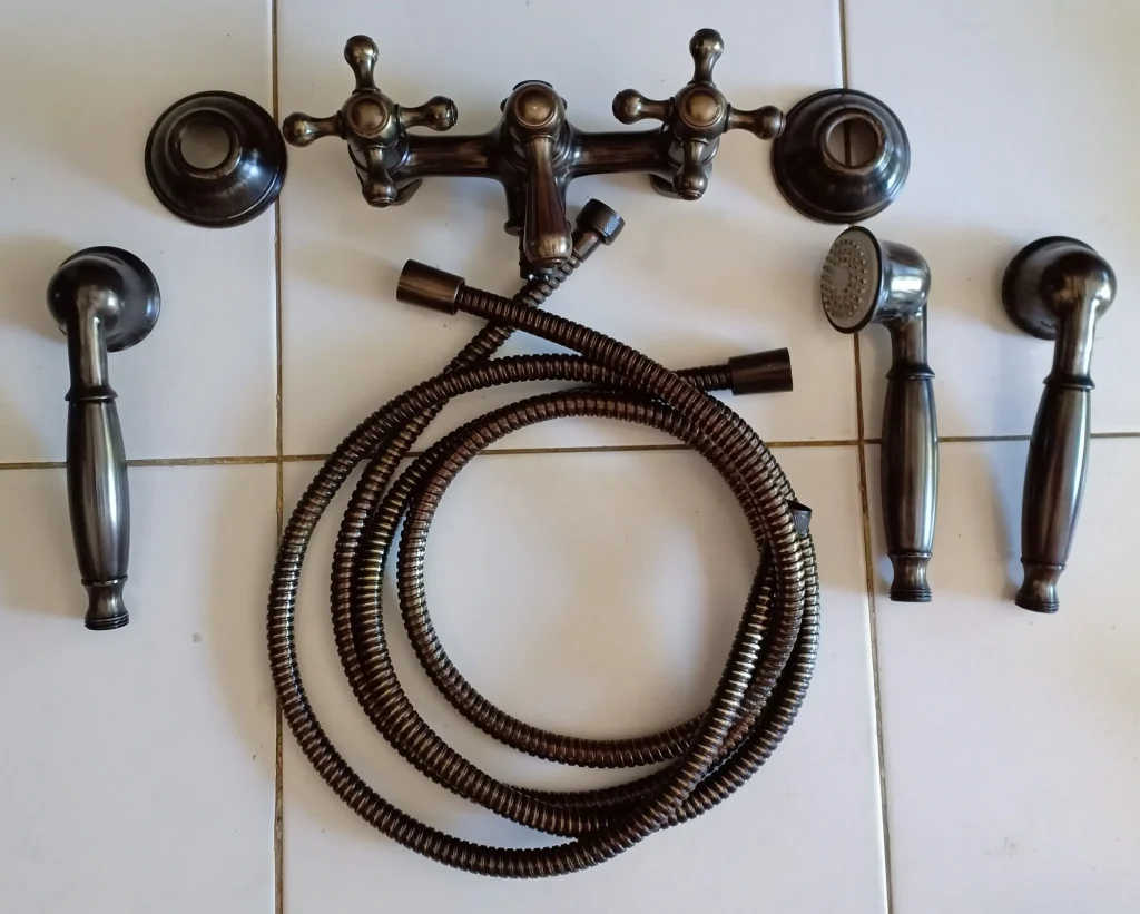 patina plated shower